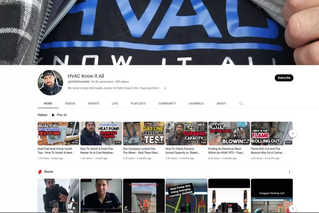 HVAC Know It All YouTube Channel