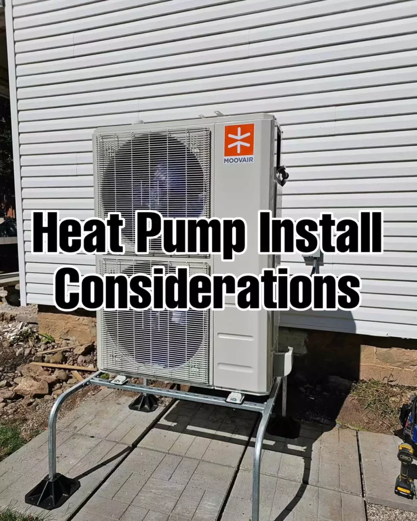 central heat pump install considerations