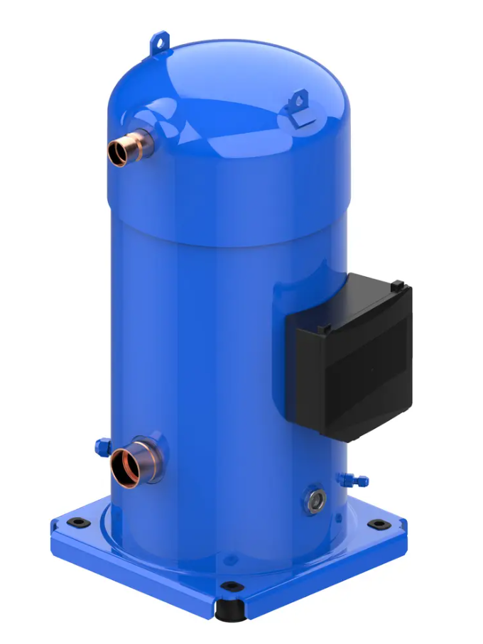 A typical single-speed scroll compressor