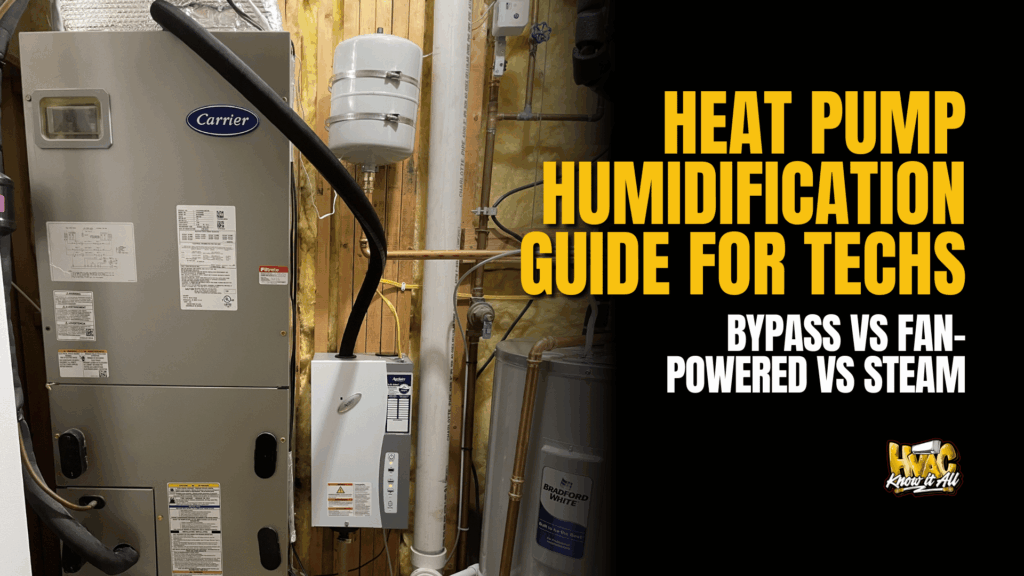 Heat pump humidifier types: bypass, fan-powered, and steam systems