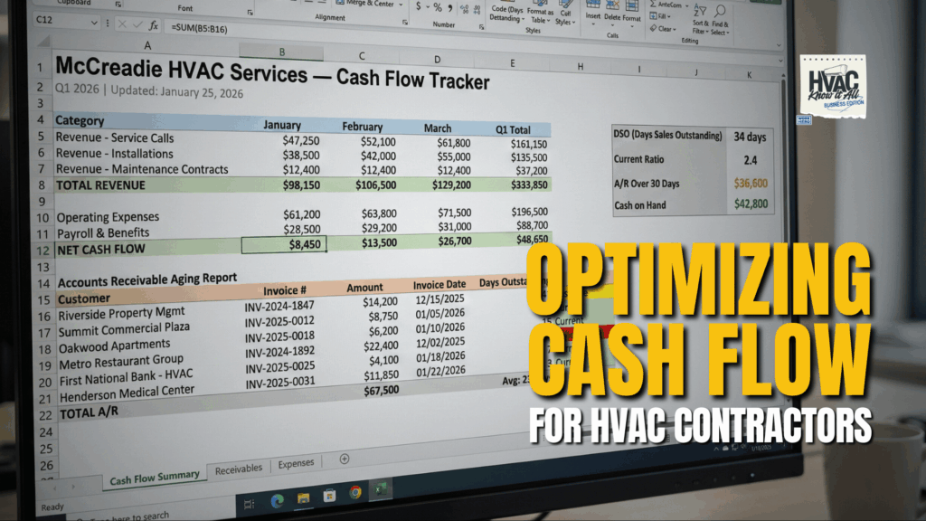 HVAC contractor cash flow optimization and payment terms management
