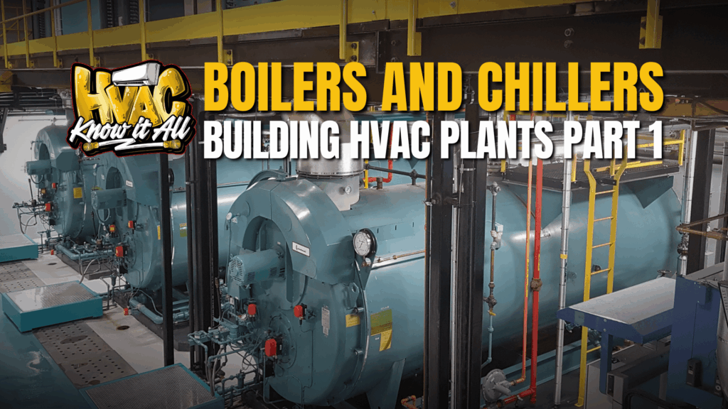 Commercial HVAC plant systems with gas-fired boilers and flooded chillers