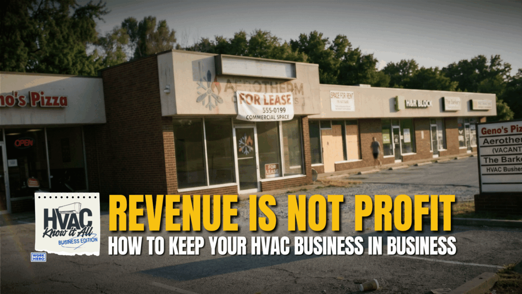 HVAC business revenue vs profit financial tracking concept diagram