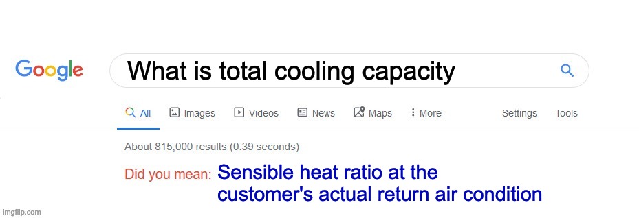total cooling capacity what did you mean