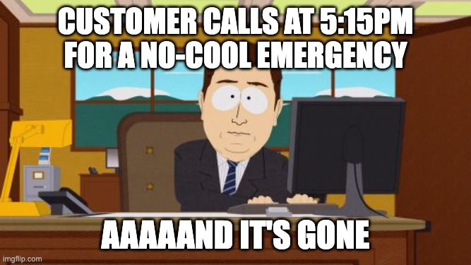 no cool and its gone